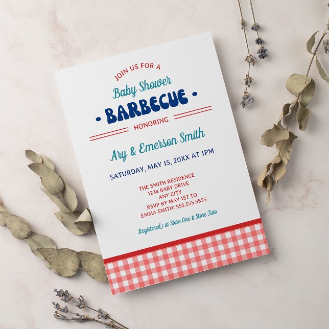 Invitation Baby shower Red White and Blue (Créateur téléchargé)