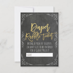 Invitation Baby shower Refus de couches Billet Floral Chalkbo
