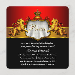 Invitation Baby shower Regal Red Prince
