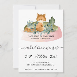 Invitation Baby Shower Renard Tropical
