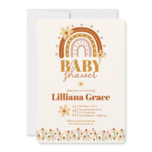 Invitation Baby shower Retro Boho