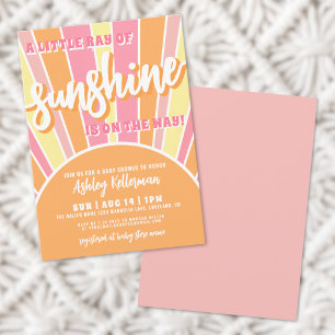 Invitation Baby Shower Rétro Ensoleillé Sunshine