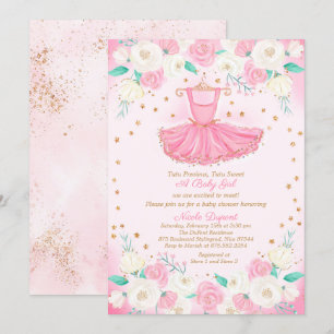 Invitation Baby shower Robe Tutu Ballerina Parties scintillan