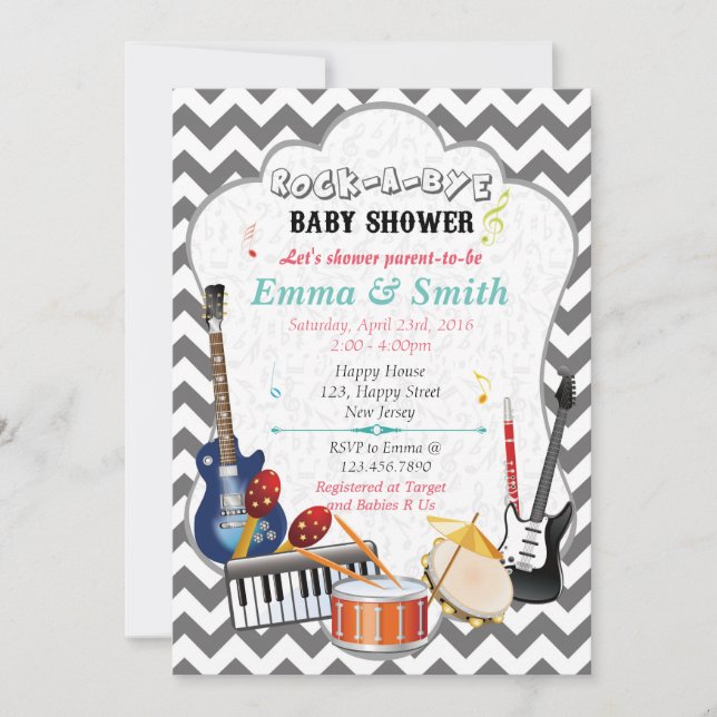 Invitation Baby shower Rock-A-Bye (Devant)