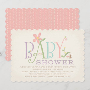 Invitation Baby shower Rock-a-bye - Pink