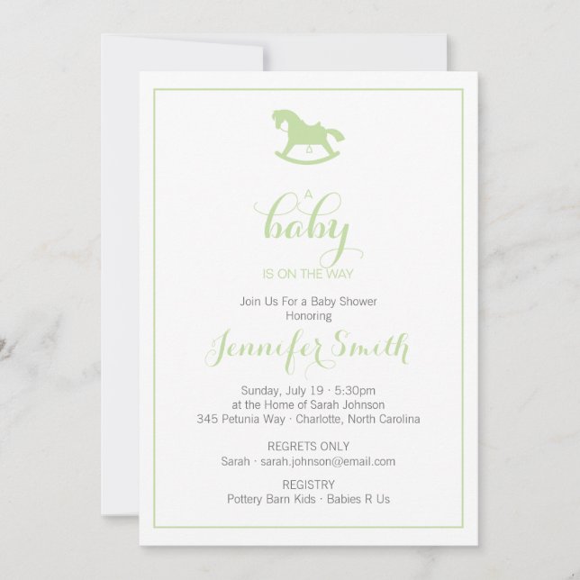 Invitation Baby shower Rocking Horse Mention d'invitation (Devant)