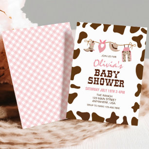 Invitation Baby Shower Rodeo Rose Western Cowgirl