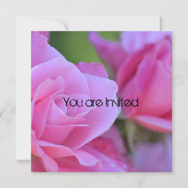 Invitation Baby shower rose (Devant)