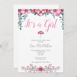 Invitation Baby shower rose