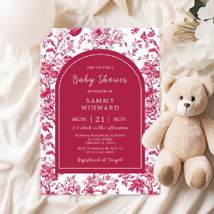 Invitation Baby Shower Rose Antique Chinoiserie