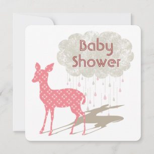 Invitation Baby shower rose Bambi
