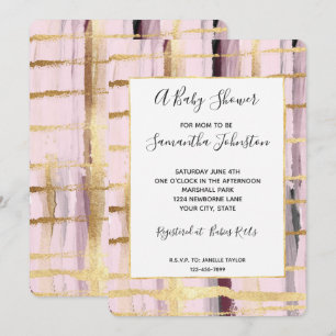Invitation Baby shower rose Black Gold