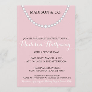 Invitation Baby shower rose Bow