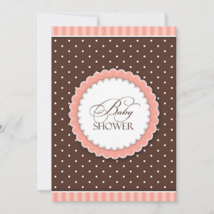 Invitation Baby shower rose/Brown plat