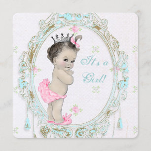 Invitation Baby shower rose chic