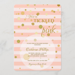Invitation Baby shower rose chiche