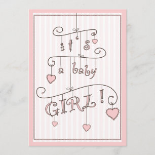 Invitation Baby shower rose de mobile de bébé d'amoureux