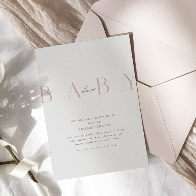 Invitation Baby shower rose duvet ultra-moderne (Créateur téléchargé)