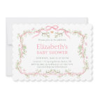 Baby shower rose et vert du jardin de printemps