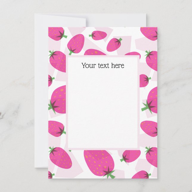Invitation Baby shower rose fraise (Devant)