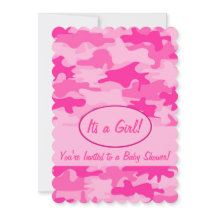 Baby shower rose fuchsia de camouflage de Camo