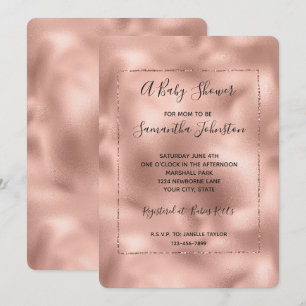 Invitation Baby shower rose Gold Rose Glam Glitz