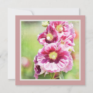Invitation Baby shower rose Hollyhock Flowers