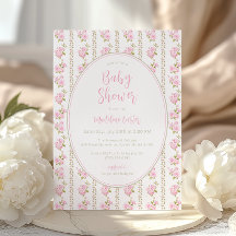 Baby Shower Rose Pâle Vintage