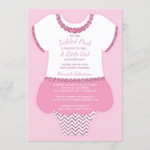 Invitation Baby shower rose, Parties scintillant F