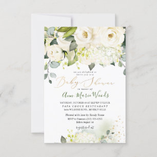 Invitation Baby shower Rose PixDezines Watercolor Alabaster