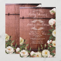 Baby shower Rose Rustic Country Wood Scotch