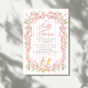 Invitation Baby shower Rose sot rose oie Bow
