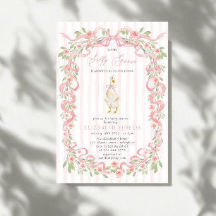 Invitation Baby shower Rose sot rose oie Bow