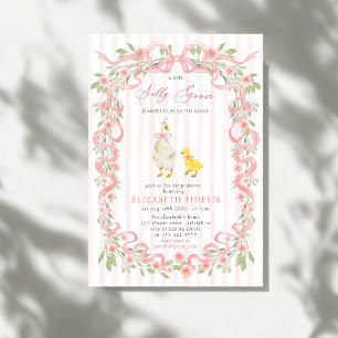 Invitation Baby shower Rose sot rose oie Bow
