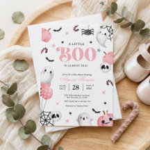 Baby Shower Rose Sucré Effrayant Little Boo