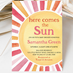 Invitation Baby-Shower Rose Sunshine