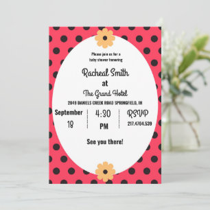 Invitation Baby shower rouge et noir
