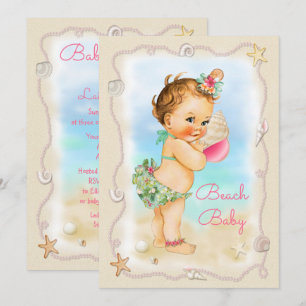 Invitation Baby shower roux de Shell de conque de bébé de