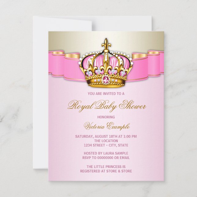 Invitation Baby shower royal (Devant)