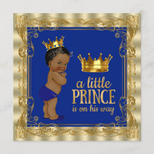 Invitation Baby shower royal du prince-royal d'or