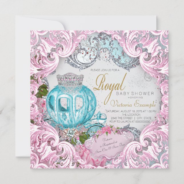 Invitation Baby shower Royal Princess (Devant)