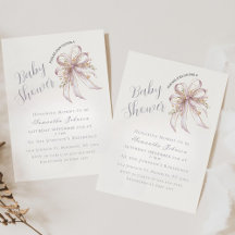 Baby shower ruban violet coquette 