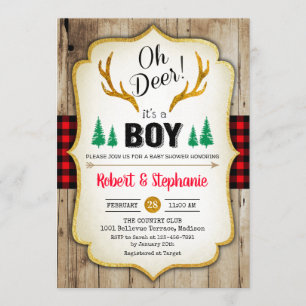 Invitation Baby shower russe - Oh Deer
