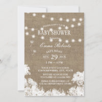 Baby shower Rustic Baby's Breath String Lumières