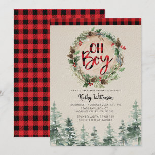 Invitation Baby shower Rustic Boy de Lumberjack