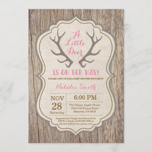 Invitation Baby shower Rustic Deer Antler