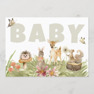 Invitation *~* Baby shower Rustic Woodland Forest Animaux