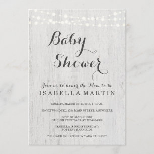 Invitation Baby shower rustique