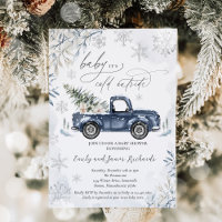 Baby shower rustique de flocon de neige de camion