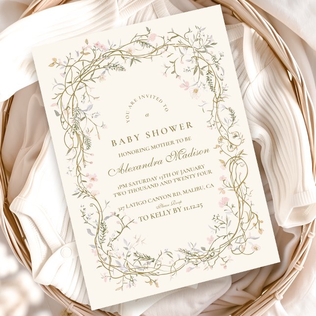 Invitation Baby shower rustique de fougère forestière (Créateur téléchargé)